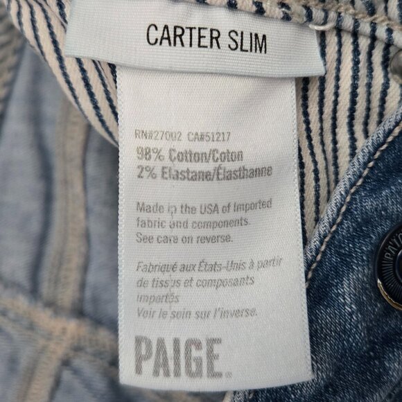 Paige Carter Slim Exposed Button Fly Jeans Women's Distressed Accent Grunge 25 - Picture 8 of 8